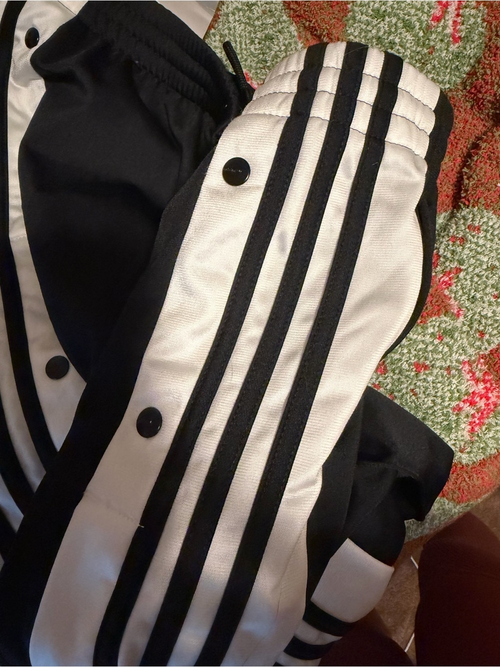 adidas Black & White Snap-Front Track Pants for men - Picture 4 of 4